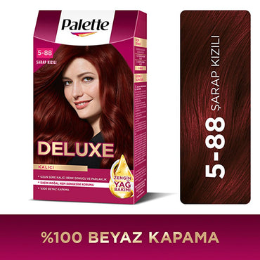 Palette Deluxe Şarap Kızılı Hair Dye - Long-Lasting Wine Red Hair Color with Nourishing Properties