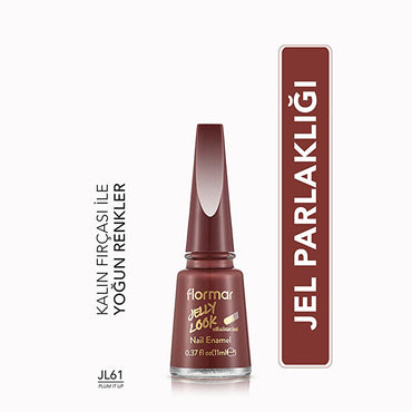 Flormar Jelly Look Plum It Up Nail Polish: Bordo Gel Finish, High Pigment, Long Lasting, Salon Quality at Home