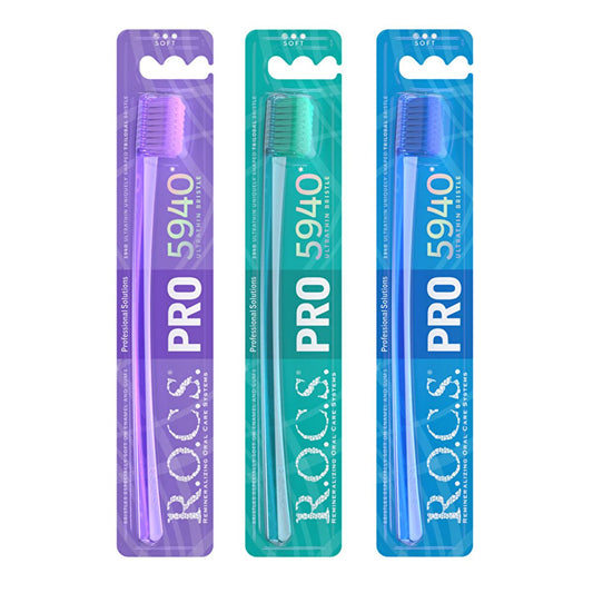 Rocs Pro Manual Toothbrush - Gentle, Effective Cleaning for Optimal Oral Hygiene