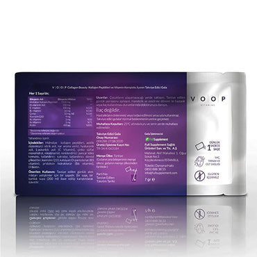 Voop Collagen Supplement - Anti-Aging Beauty Wellness with Hyaluronic Acid & Biotin