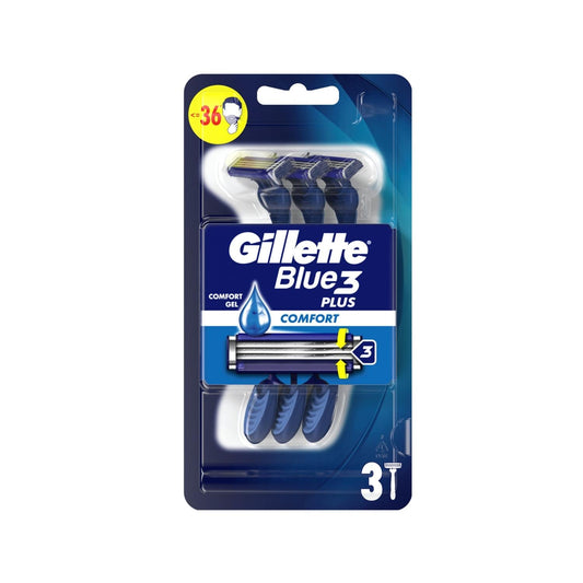 Gillette Disposable Razor Blades - Gillette Blue3 Comfort 3-Blade Razor for Men and Women, Comfortable Shaving Experience