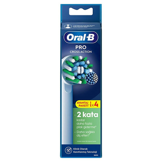 Oral-B Electric Toothbrush Replacement Heads Cross Action X-Filament 4-Pack - Compatible Oral-B Toothbrush Heads for Deep Cleaning