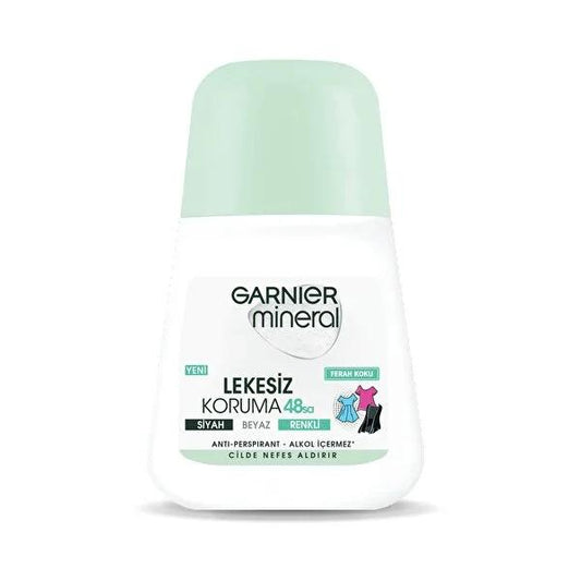 Garnier Mineral Roll On Antiperspirant Deodorant - 48-Hour Protection, Stain-Free, Alcohol-Free, Dermatologically Tested