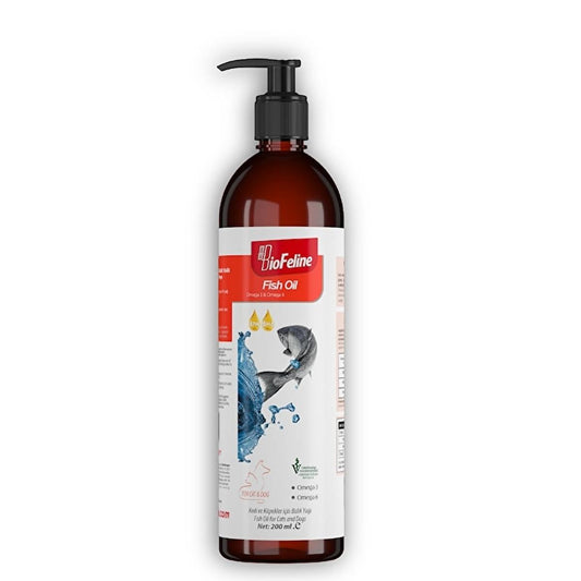 Biofeline Omega-3 Fish Oil for Cats and Dogs - 200ml Pet Dietary Supplement