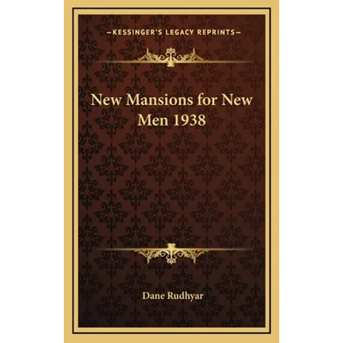 New Mansions for New Men 1938 - Hardcover