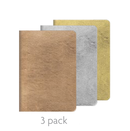 Soft Cover Notebook 3 Pack - Silver and Gold