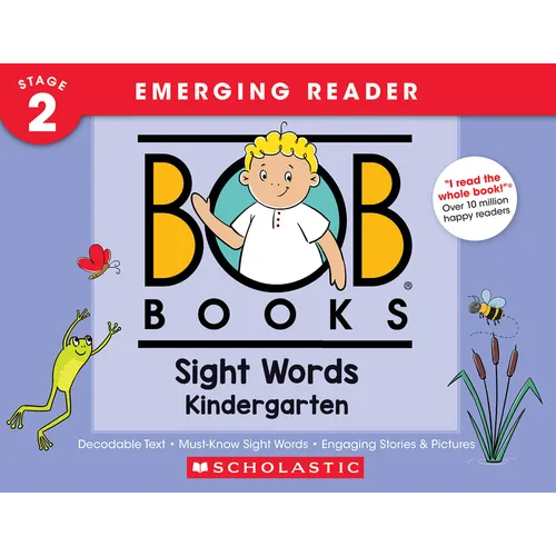 Bob Books - Sight Words Kindergarten Hardcover Bind-Up Phonics, Ages 4 and Up, Kindergarten (Stage 2: Emerging Reader) - Hardcover