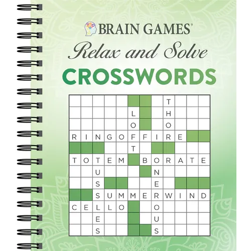 Brain Games - Relax and Solve: Crosswords (Green) - Spiral