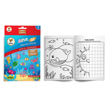 Lino Paint Reusable Underwater Adventure Coloring Book for Kids - Erasable, Washable, & Sustainable Fun.