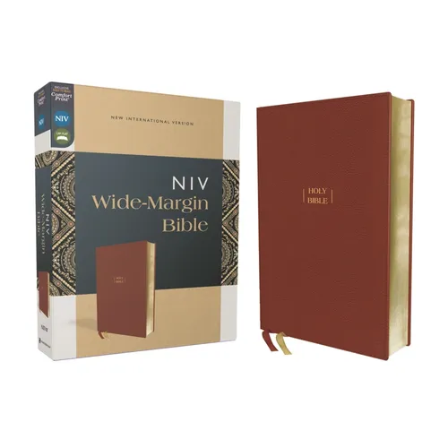 Niv, Wide Margin Bible (a Bible That Welcomes Note-Taking), Leathersoft, Brown, Red Letter, Comfort Print - Imitation Leather