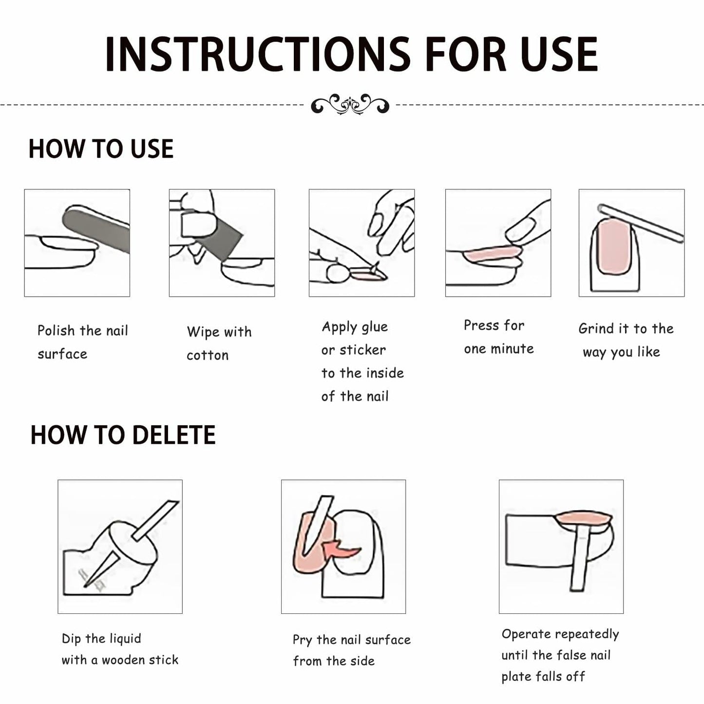 RIICFDD 24 Pcs Medium Black French Tip Halloween Press-On Almond Fake Nails