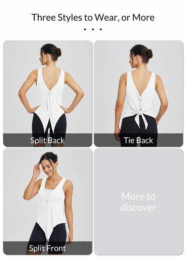 baleaf Women's Sleeveless Workout Yoga Tank Top White Size L Athletic Gym