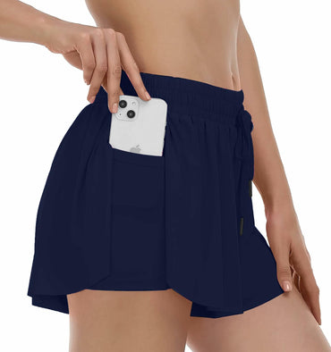 Girls 2-in-1 Athletic Shorts Pink Toddler Running Pocket Flow Size XS