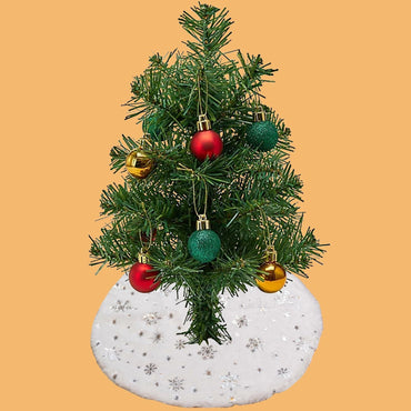 4pcs 15" Christmas Tree Skirt Set Mini Holiday Decoration