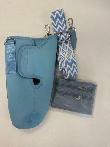 TITPOP Water Bottle Carrier Bag Lightweight Portable for Hiking & Travel - Blue