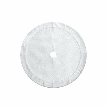 USILAND Christmas Tree Skirt White Faux Fur Rhombus Texture Size 32