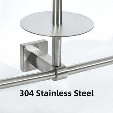 Double Toilet Paper Holder with Shelf Wall Mount 304 Stainless Steel