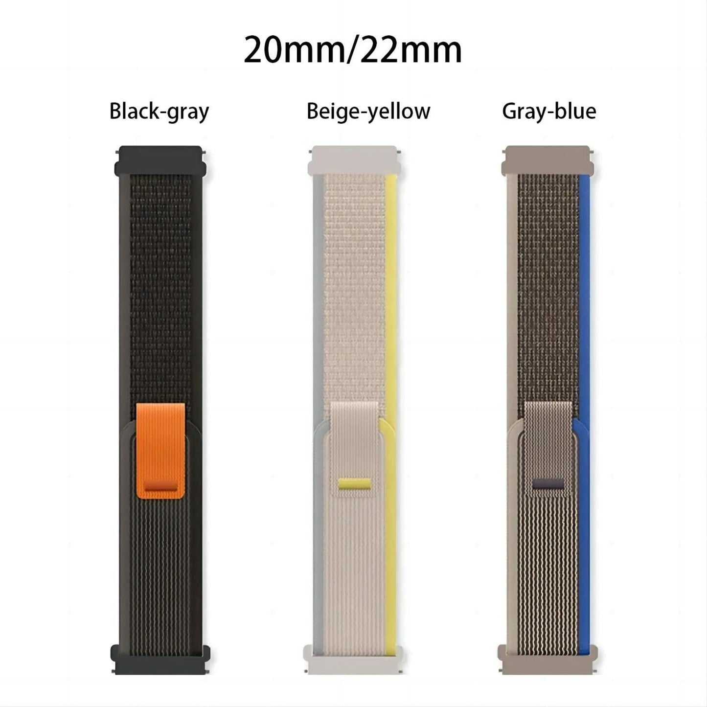 ALSMGGBPAF Quick Release Trail Loop Watch Bands 22mm Adjustable Black