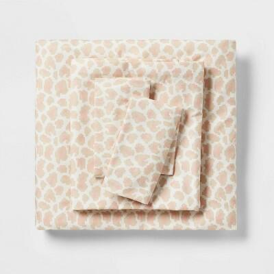 Room Essentials Twin XL Microfiber Sheet Set Pink Leopard Print Size Twin XL
