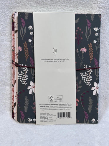 Threshold 3pk Ruled Journals Soft Cover Sewn Binding 6x8 Multicolor