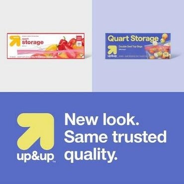 Up & Up Quart Storage Bags 7x7.4 Clear BPA-Free 50 Count