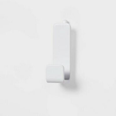 Brightroom Pegboard Single Hooks Adjustable Storage White Set of 2 Plastic