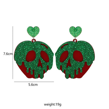 3 Pairs Halloween Horror Skull Earrings acrylic Gothic Skull Pumpkin Earring For