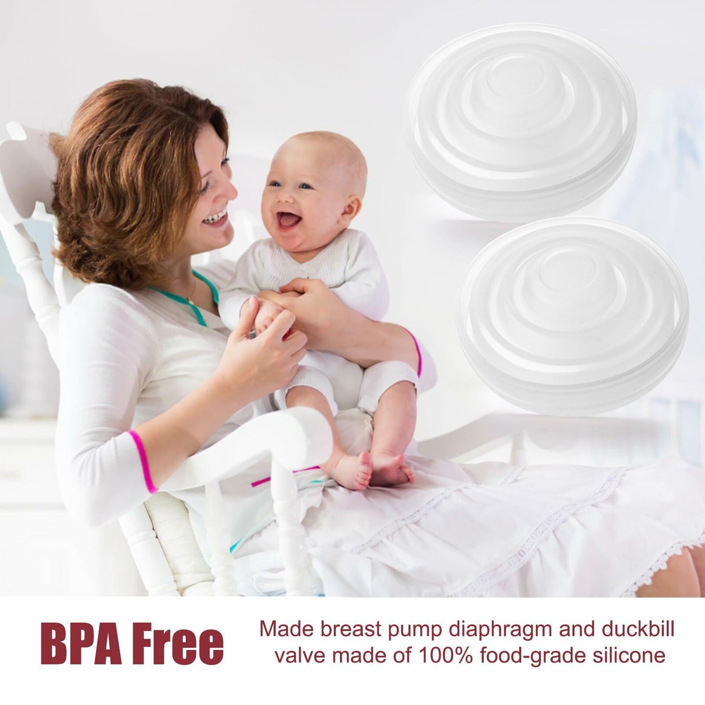 Mity rain 2pcs Silicone Diaphragm for Momcozy M5 Breast Pump Replacement Parts