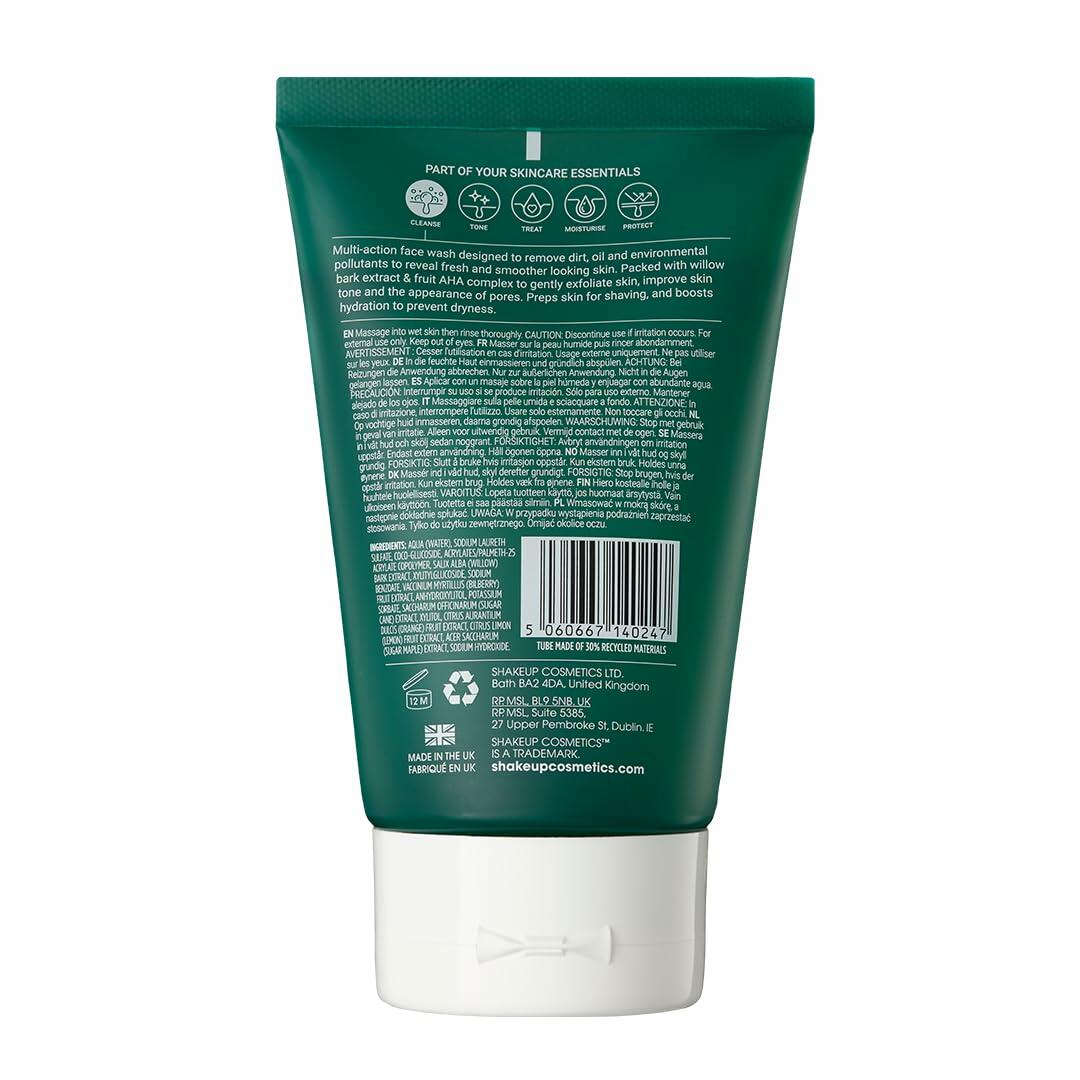 BestBy11/25 Shakeup Cosmetics Mens Face Wash Deep Clean Exfoliate 125ml