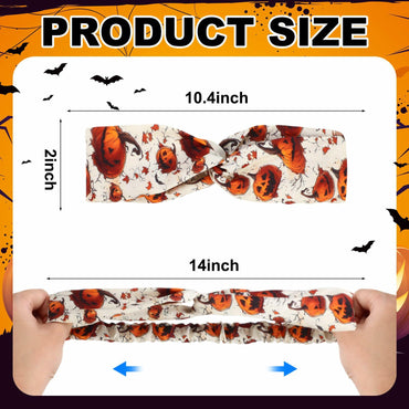 JaGely 16 Pcs Halloween Elastic Headbands Colorful Cartoon Non Slip