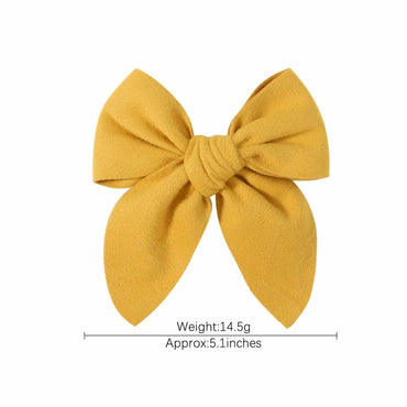 BOENBE LOVED Satin Ribbon Bows Hair Clips for Toddlers, Kids & Teens Red