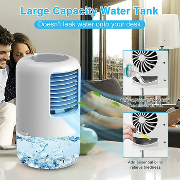 YUYTE Portable Air Conditioner Cooler Humidifier 3 Speeds 7 Colors 500ML White