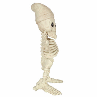 Seasons 12" Skeleton Gnome Figurine Halloween Decoration White Plastic