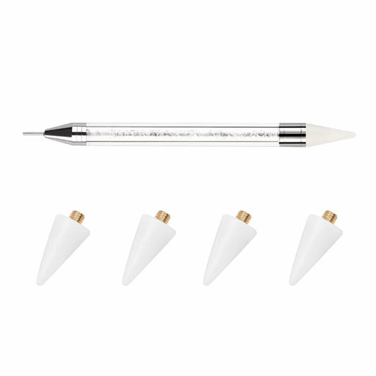 5PCS Rhinestone Picker Tool Dual End Dotting Pen Nail Art Crystal Handle
