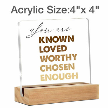 GTGIC Inspirational Desk Sign Motivational Acrylic Clear 4x4 Inches Polychrome