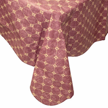 Flannel Backed Vinyl Tablecloth 60x120 Oblong Diamond Rust Pattern