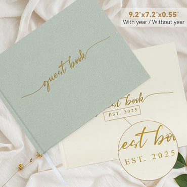 1DOT2 Wedding Guest Book 2025 Linen Photo Beige 100 Pages Acid Free Paper