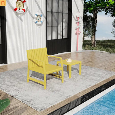 Outdoor Patio Set Polypropylene Yellow UV-Resistant 300 lb Cap