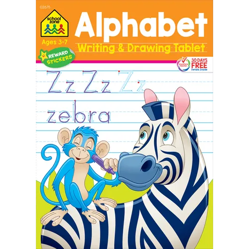School Zone Alphabet Writing & Drawing Tablet Workbook - Paperback