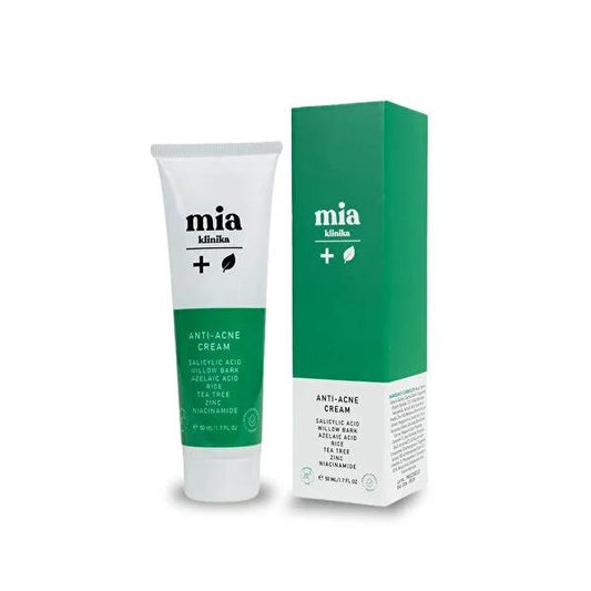Mia Klinika Acne Moisturizer Cream - Salicylic Acid, Niacinamide, Azelaic Acid for Acne-Prone Skin, Hydrating, Soothing, 1.69 fl oz