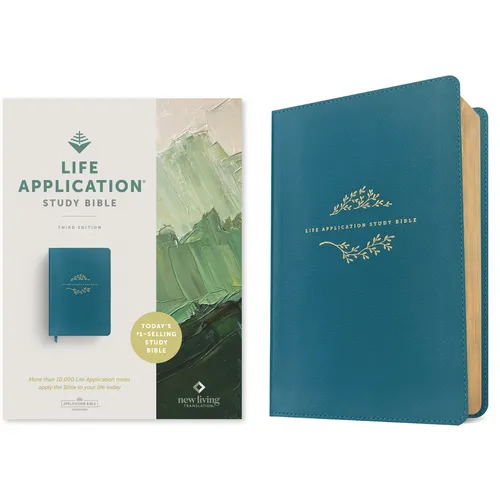 NLT Life Application Study Bible, Third Edition (Leatherlike, Teal Blue, Red Letter) - Imitation Leather