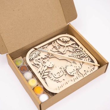 3D DIY Wood Painting Kit for Kids – Safari