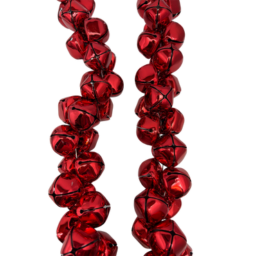 70 Inch Metal Jingle Bell Garland - Red