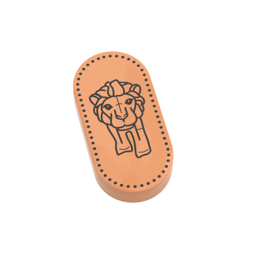 Pressed Penny - Lion- Custom Printed 1x2 Tile - Made Using LEGO® Parts