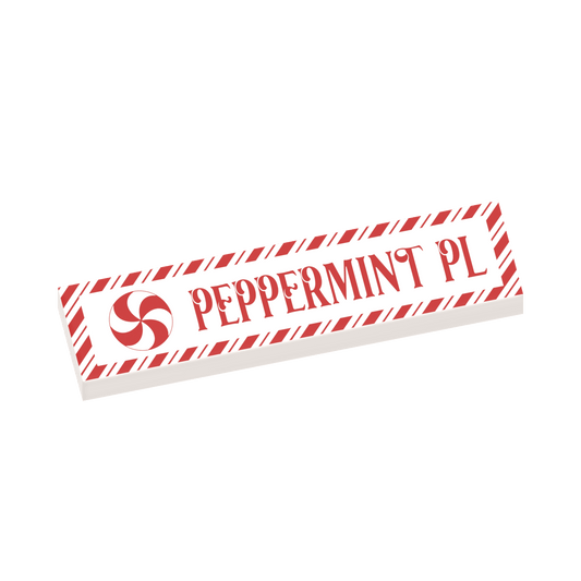 Peppermint Place Street Sign - Custom Printed 1x4 Tile - Made with LEGO® Parts