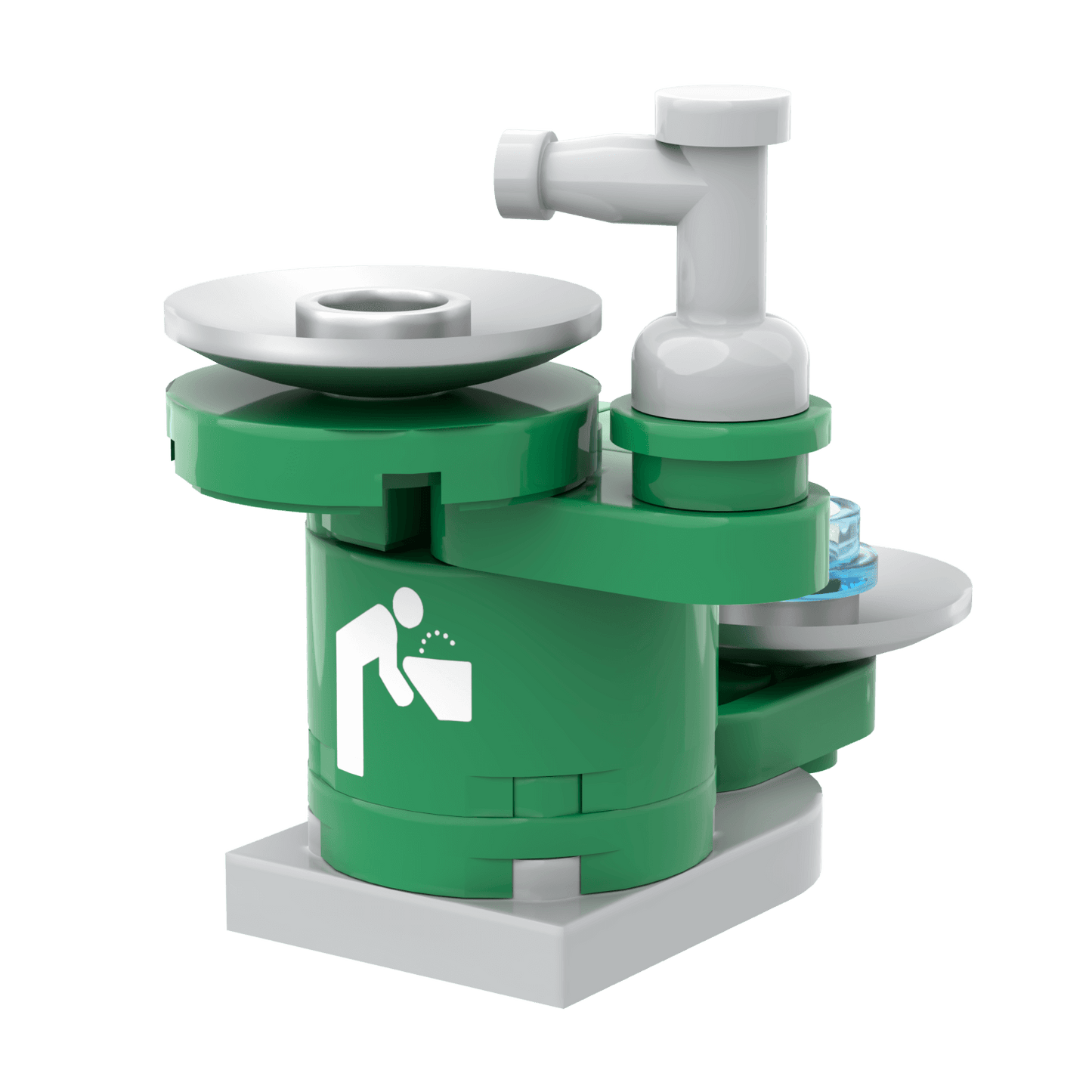 Pet-Friendly Drinking Fountain - Printed Mini Build - Made Using LEGO® Parts