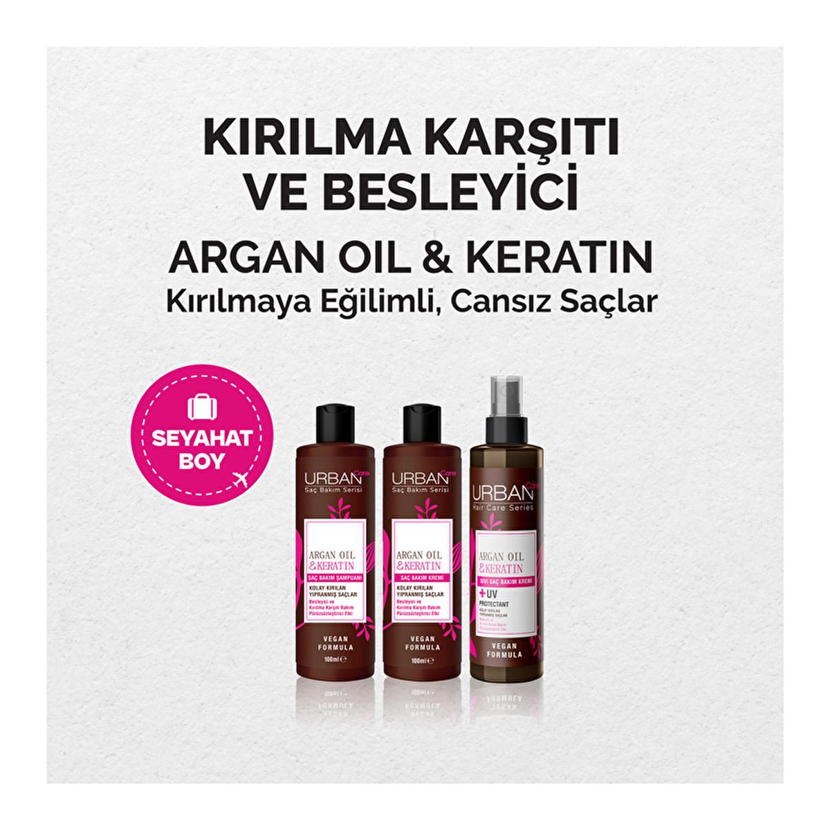 Urban Care Argan Oil & Keratin Shampoo: Repair & Strengthen Damaged Hair, Anti-Breakage, Vegan Formula, Sulfate-Free - 3.38 fl oz