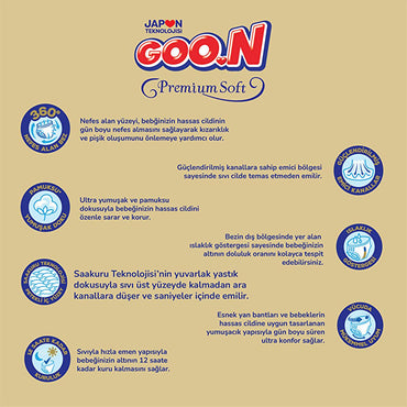 Goon Premium Soft Baby Diapers - Ultra-Soft, Breathable, and Comfortable Diapers for Newborns