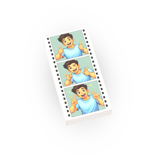 Photo Strip - Photo Booth - Passport - Custom Printed - Made Using a LEGO® Tile