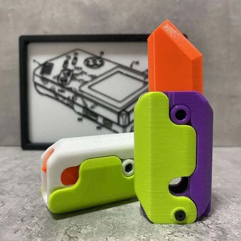 Pink and Lime Radish Knife Gravity Cub Toy